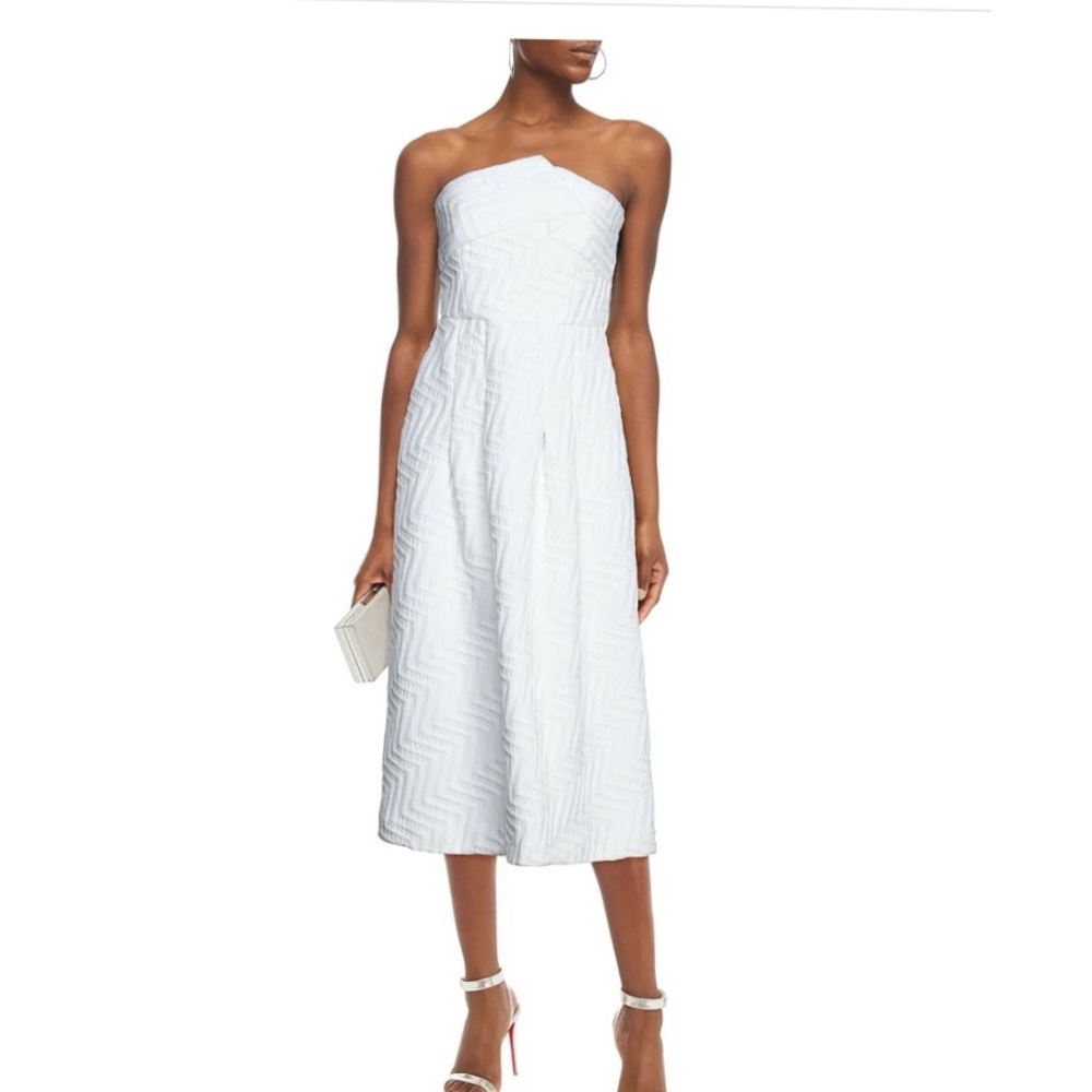 NWT ROLAND MOURET Saranda Strapless Jacquard Dress 🔥90% BELOW RETAIL!🔥